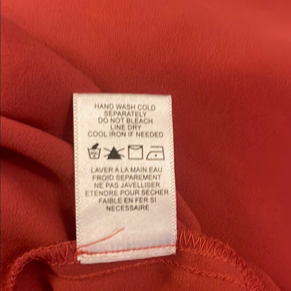 Pleione Orange Sleeveless Pleated Blouse - Picture 6 of 6